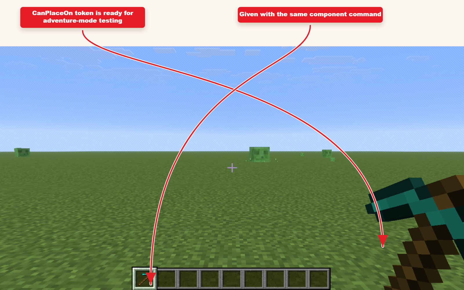 In-game screenshot showing Builder Permission Token item delivered to the player.