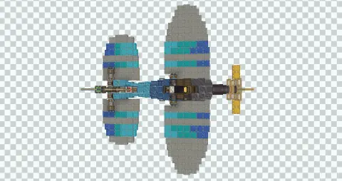 low-rising plane "Rasante-P1" + 2 variants with Light Gray Sail, Copycat Stacked Half Layer, Copycat Layer, Cyan Sail, Light Gray Symmetric Sail, Redstone Link, Belt, and Blue Sail, visible proportions, and a 27 x 10 x 23 schematic footprint.
