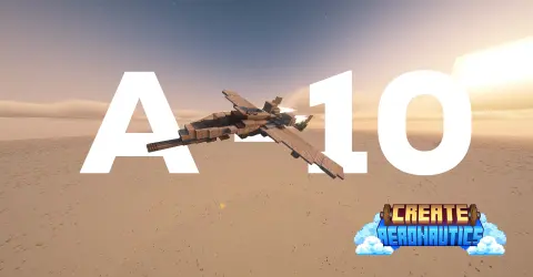 A-10 Aero aircraft with straight wings, compact fuselage, rear engine detail, cannon-themed parts, and Create Aeronautics hardware.