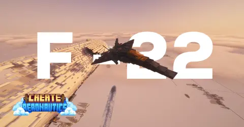 F-22 Raptor style fighter jet with angular wings, compact fuselage, tail fins, propulsion detail, and Aeronautics hardware.