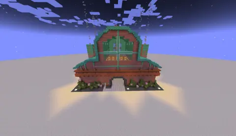 Max steam engine power plant with polished deepslate structure, brick walls, copper roofing, fluid tanks, accumulators, and large industrial mass.